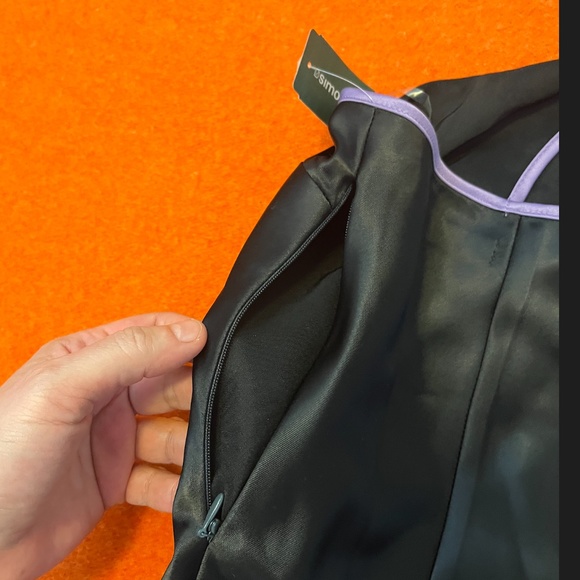 Local Heroes black and purple satin stripe party mini slip dress NWT - Picture 10 of 16